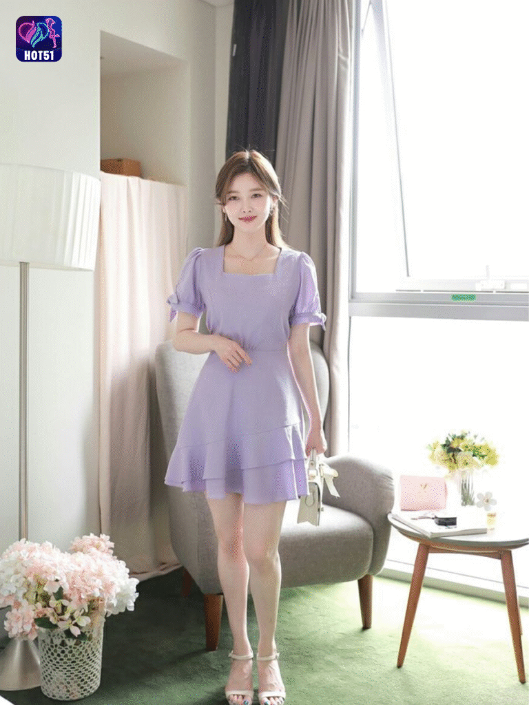 Beautiful girl live stream on Hot51 app