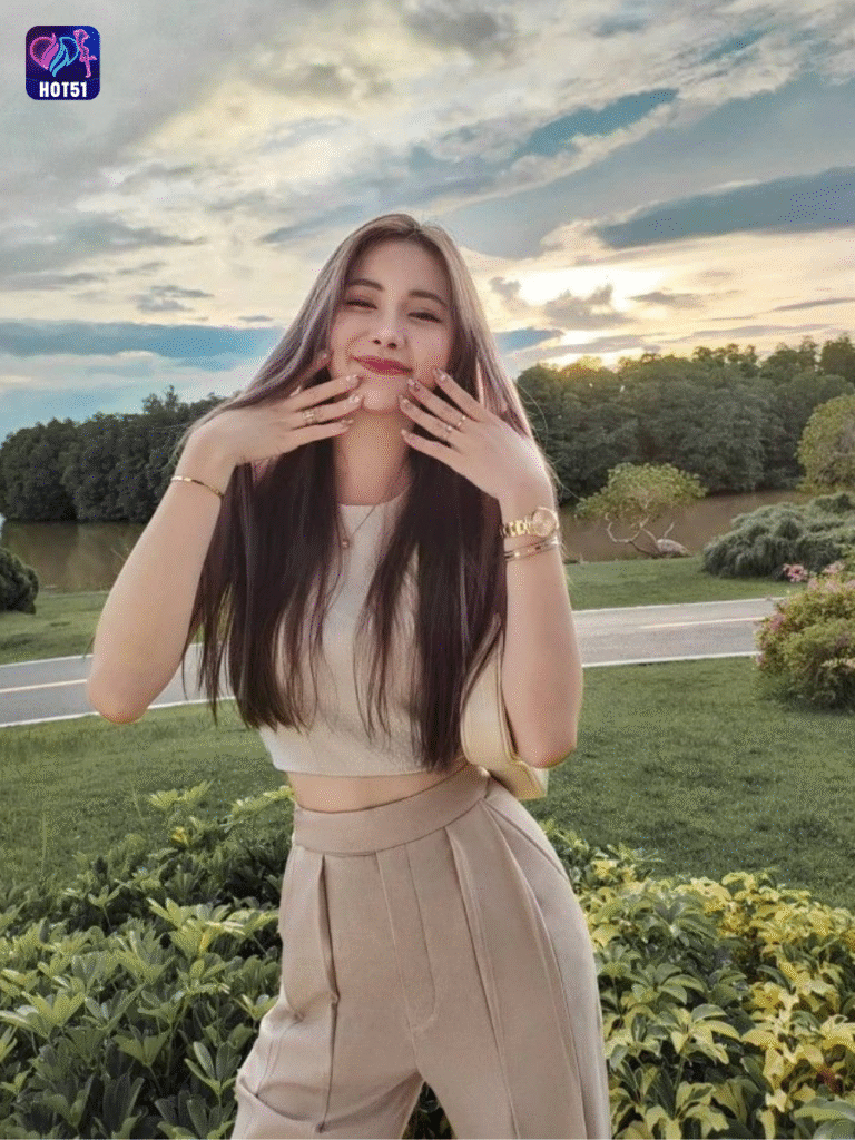 Beautiful girl live stream on Hot51 app