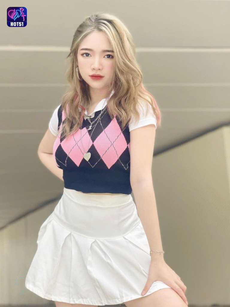 Beautiful girl live stream on Hot51 app