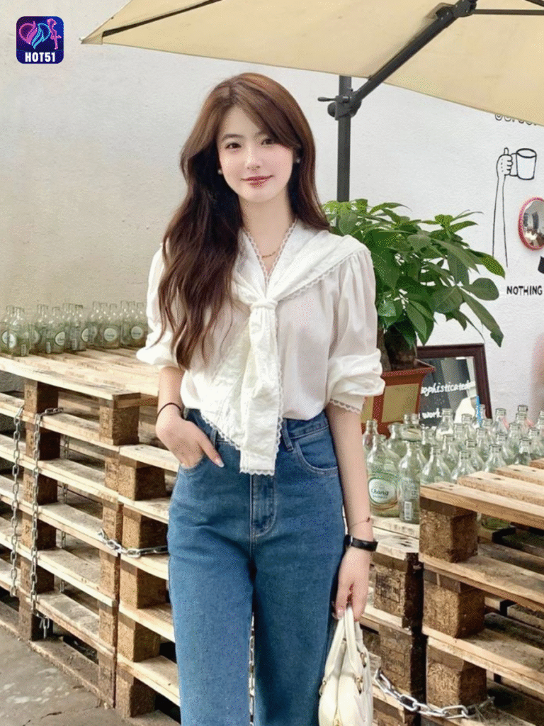 Beautiful girl live stream on Hot51 app