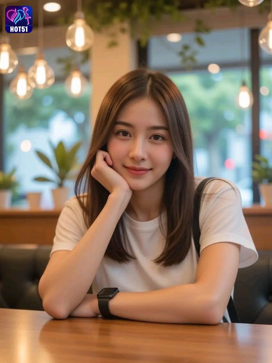 Beautiful girl live stream on Hot51 app