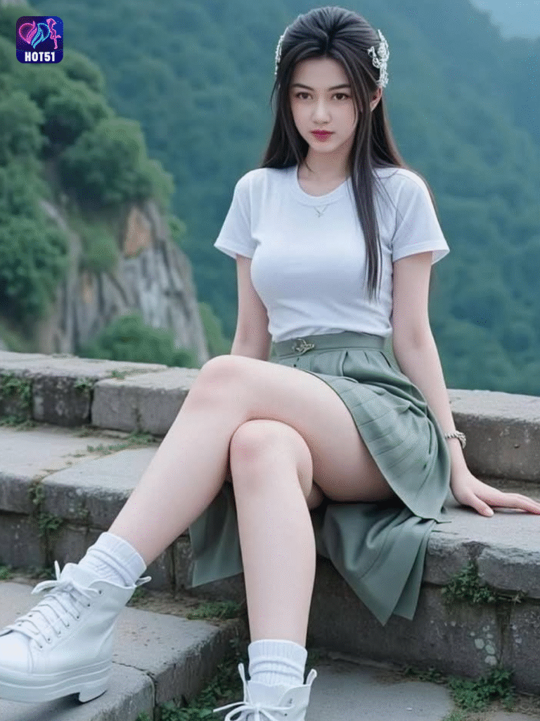 Beautiful girl live stream on Hot51 app