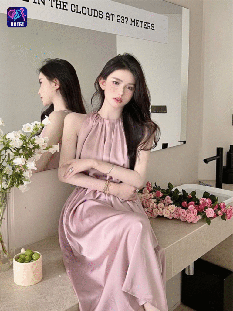 Beautiful girl live stream on Hot51 app