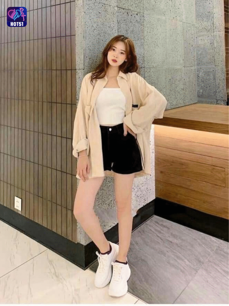 Beautiful girl live stream on Hot51 app